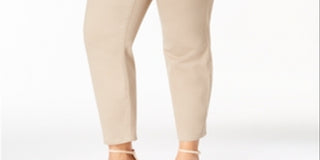 Calça Calvin Klein Plus Bristol Officewear Feminina Afinadora de Barriga Bege Tamanho 26W