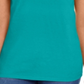 Camiseta feminina Karen Scott de algodão com gola recortada, verde, tamanho médio