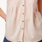 Blusa Henley de manga curta com gola alta feminina Style &amp; Co, rosa, tamanho grande, para usar no trabalho