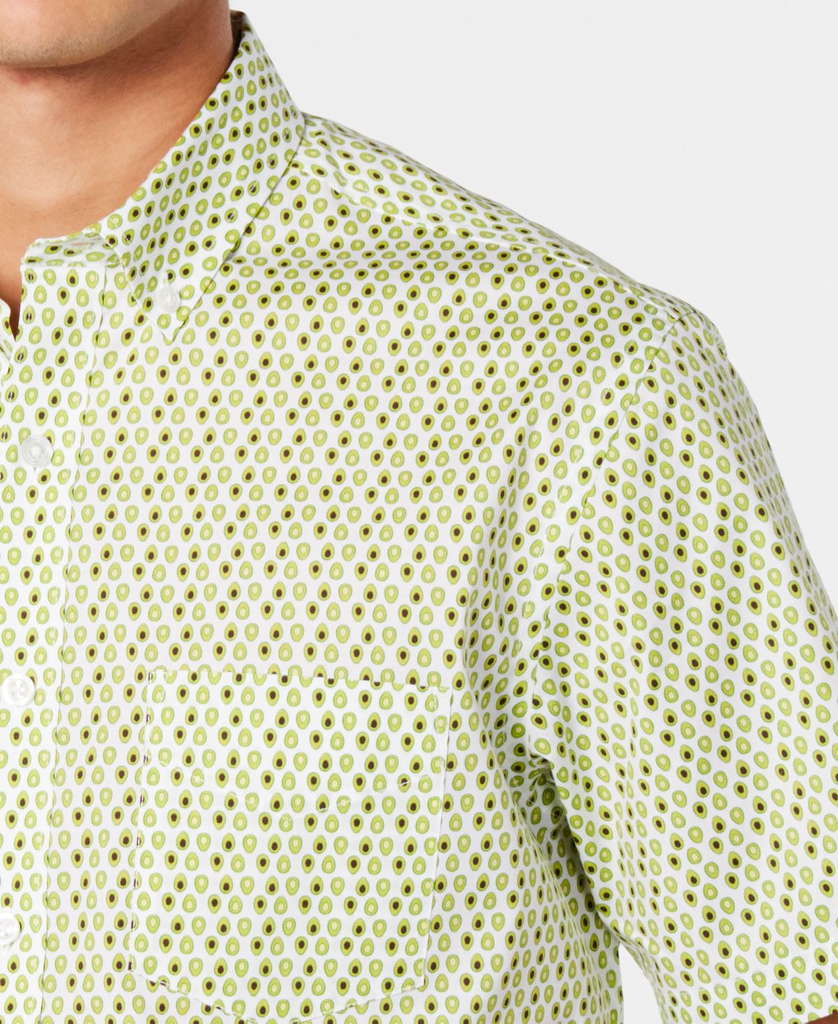 Camisa social masculina com estampa de tecido e botões, tamanho grande, verde