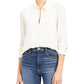 Túnica feminina Theory Classic Yoke com gola popover, branca, tamanho G