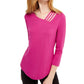 INC International Concepts Top feminino com recortes e detalhes rosa, tamanho XX-G