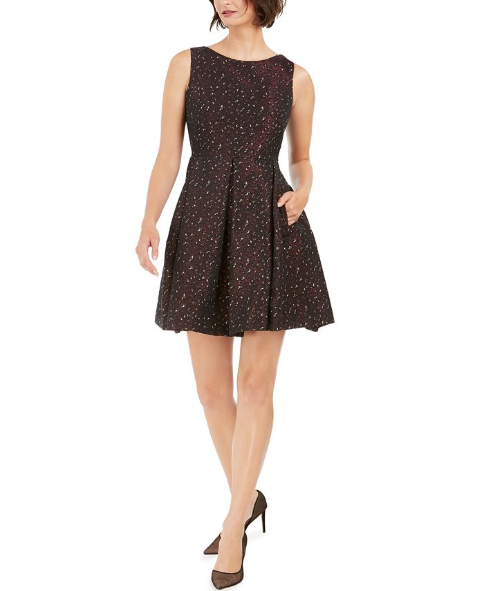 Vestido feminino Taylor, sem mangas, com zíper, gola alta, acima do joelho, tamanho 2, vermelho, pequeno