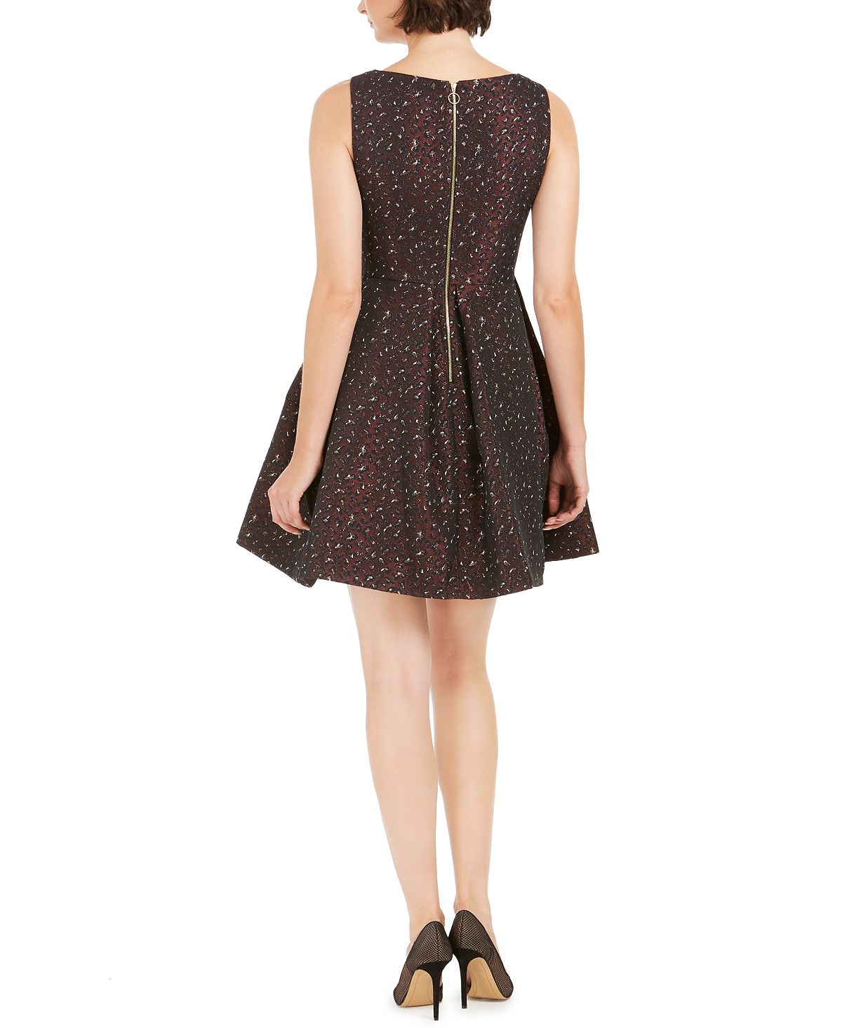 Vestido feminino Taylor, sem mangas, com zíper, gola alta, acima do joelho, tamanho 2, vermelho, pequeno