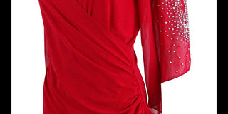 MSK Women's Embellished Chiffon Blouse Red Size M