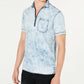 Camisa jeans masculina com zíper de um quarto da INC International Concepts, azul, tamanho pequeno