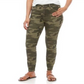 Calça jeans skinny camuflada infantil rosa da Celebrity, tamanho 9, verde