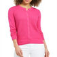Cardigan feminino com ponto pavão Charter Club rosa tamanho extrapequeno