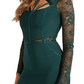 Vestido justo com manga de renda Prianka da Guss para mulheres, branco, tamanho XS