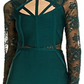 Vestido justo com manga de renda Prianka da Guss para mulheres, branco, tamanho XS