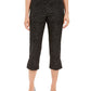 Calça Capri Feminina Estampada com Controle de Barriga JM Collection Preta Tamanho M