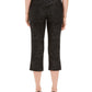 Calça Capri Feminina Estampada com Controle de Barriga JM Collection Preta Tamanho M
