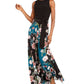 Vestido longo feminino com estampa floral e lisa da INC Iternational Concepts, preto, tamanho 0