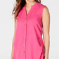 Blusa sem mangas com amarração lateral feminina Style &amp; Co, rosa, tamanho pequeno GG