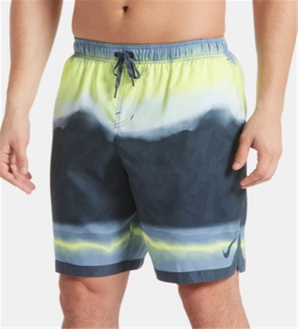 Calção de banho Nike Optic Halo Horizon Colorblocked masculino, amarelo, tamanho XXL