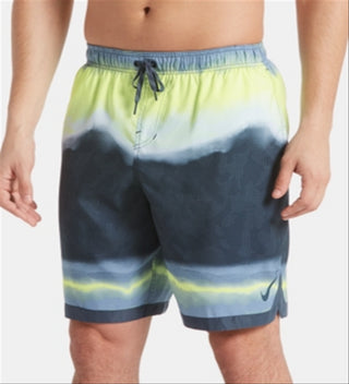 Calção de banho Nike Optic Halo Horizon Colorblocked masculino, amarelo, tamanho XXL