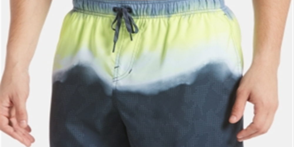Calção de banho Nike Optic Halo Horizon Colorblocked masculino, amarelo, tamanho XXL