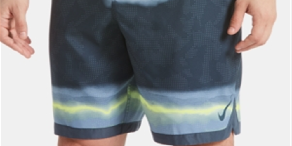 Calção de banho Nike Optic Halo Horizon Colorblocked masculino, amarelo, tamanho XXL
