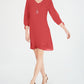 Vestido feminino com mangas amarradas e colar, tamanho pequeno, vermelho, médio, da coleção JM