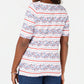 Blusa feminina Karen Scott com estampa de gola canoa, branca, tamanho P