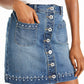 Saia jeans feminina com tachas INC Iternational Concepts, azul, tamanho 6