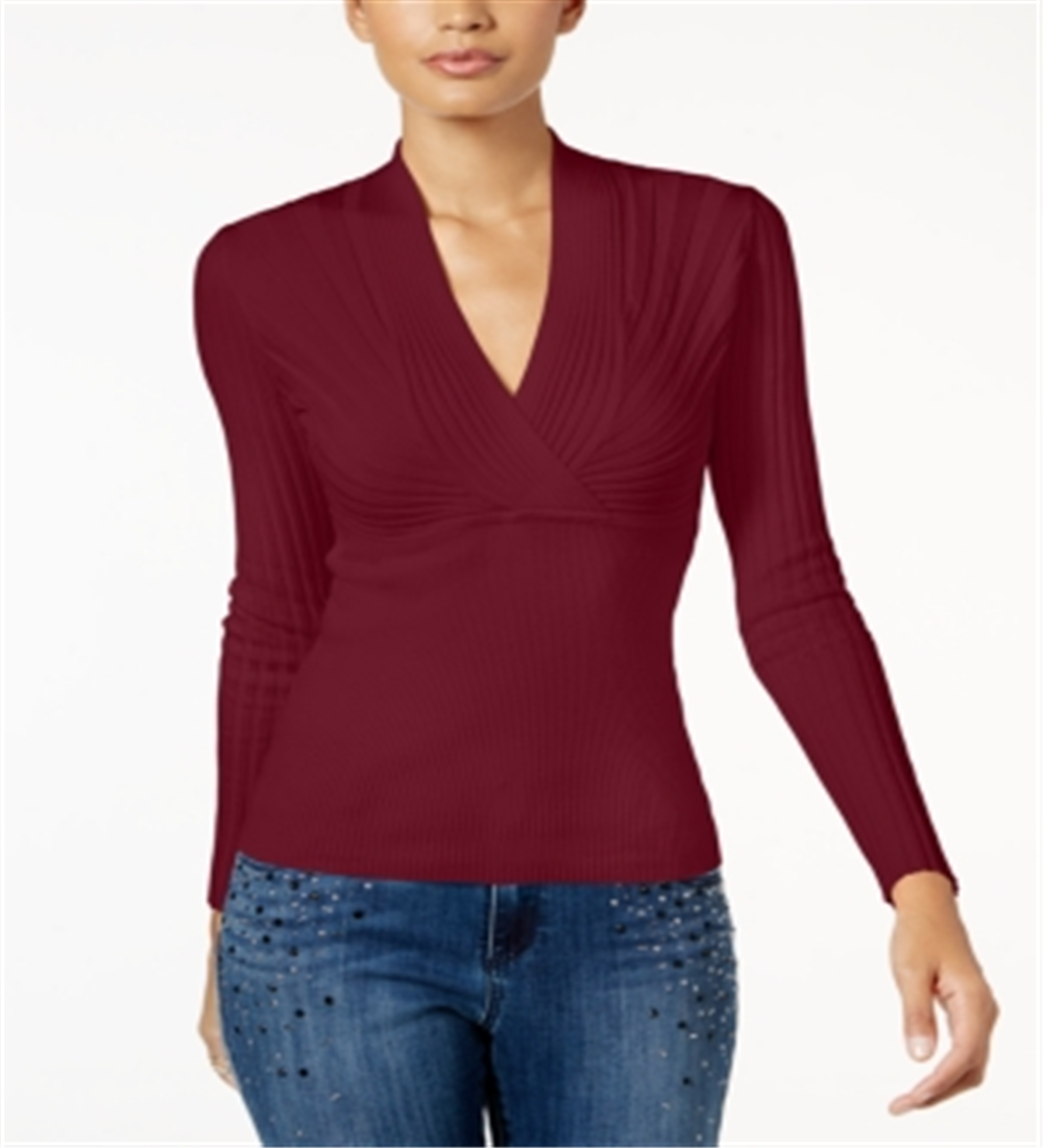 Suéter pulôver canelado feminino INC Iternational Concepts, vermelho, tamanho pequeno médio