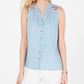 Blusa feminina bordada com botões Style &amp; Co, azul, tamanho XL