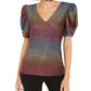 INC Iternational Concepts Top Feminino Rainbow Shine Roxo Tamanho XX-Grande