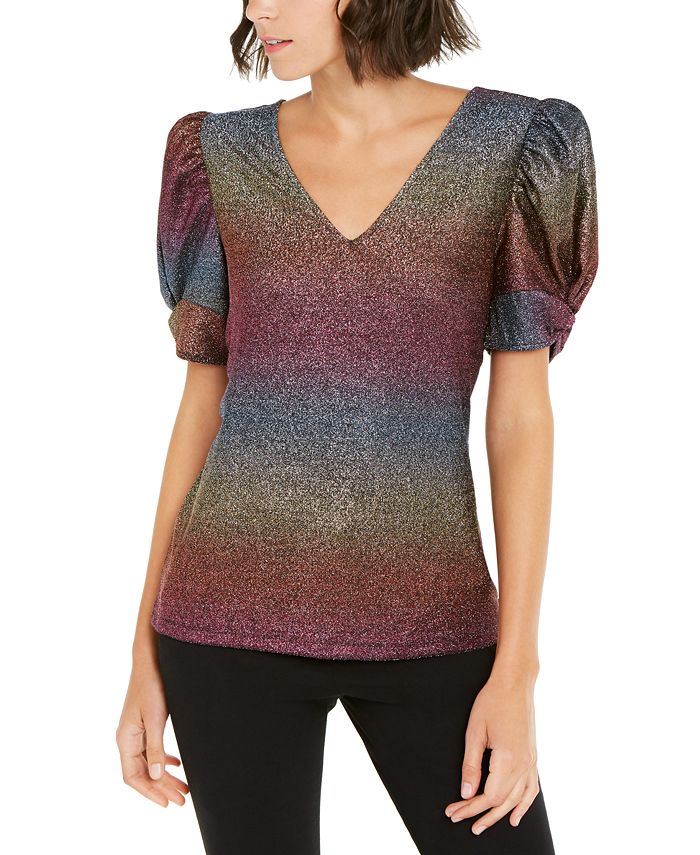 INC Iternational Concepts Top Feminino Rainbow Shine Roxo Tamanho XX-Grande