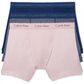 Cuecas boxer masculinas Calvin Klein de algodão elástico, pacote com 3, rosa, tamanho grande