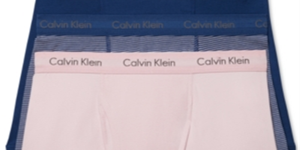 Cuecas boxer masculinas Calvin Klein de algodão elástico, pacote com 3, rosa, tamanho grande