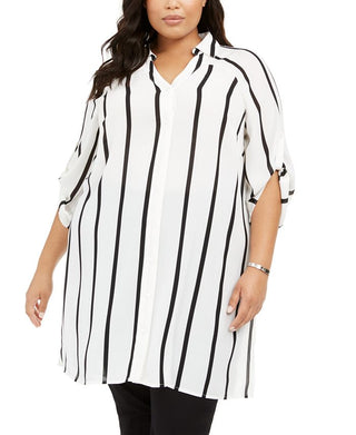 Túnica Alfani Feminina Plus Printed Super Branca Tamanho 1X