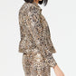 Jaqueta feminina com estampa de leopardo INC Iternational Concepts, marrom, tamanho X-S