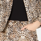 Jaqueta feminina com estampa de leopardo INC Iternational Concepts, marrom, tamanho X-S