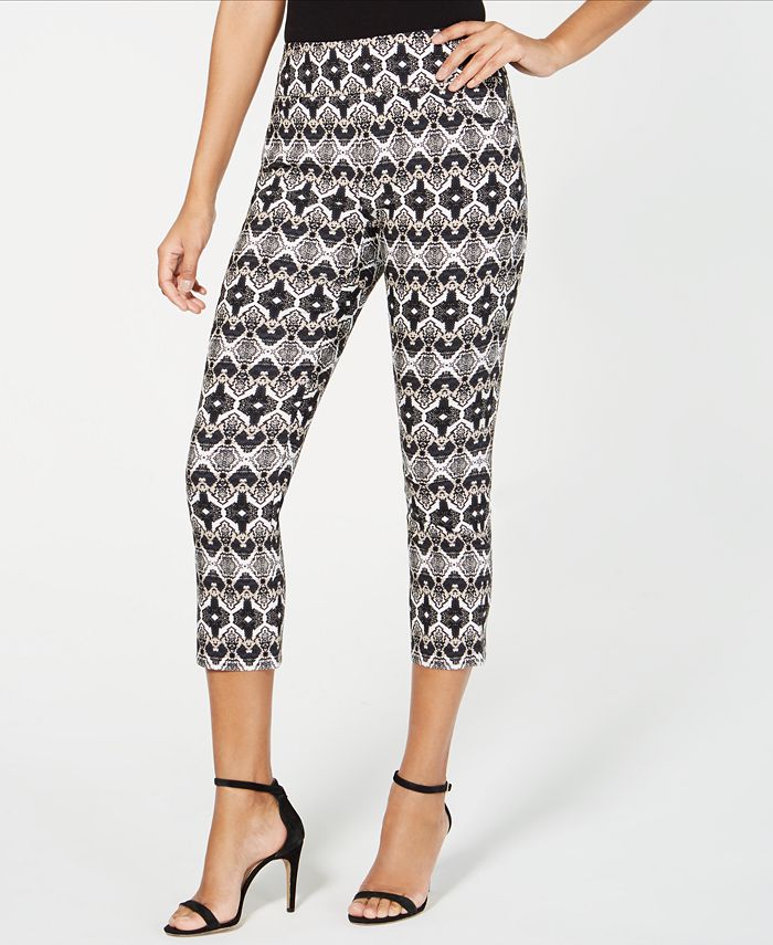 Calça skinny cropped feminina INC Iternational Concepts, preta, tamanho 4, pequena