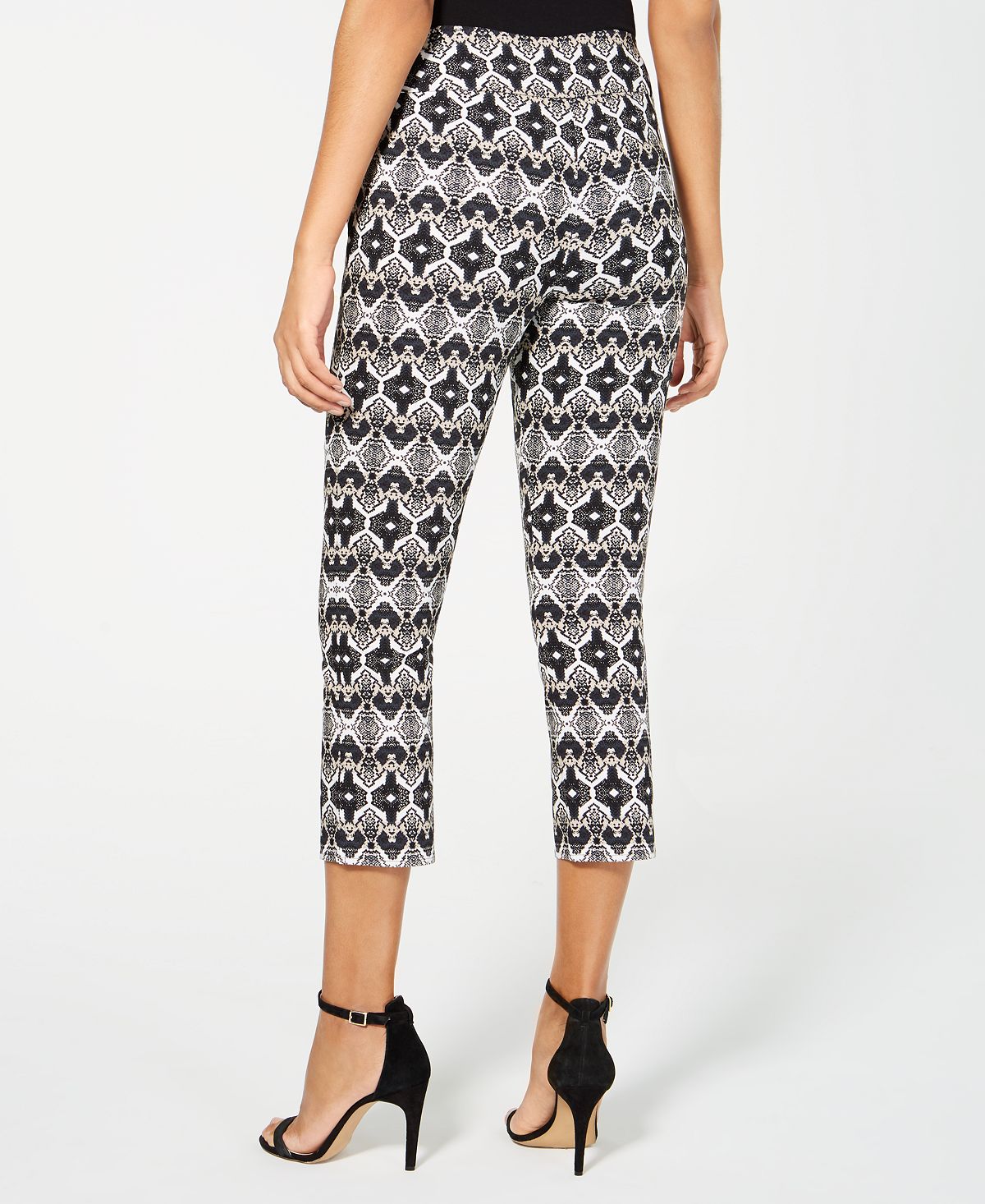 Calça skinny cropped feminina INC Iternational Concepts, preta, tamanho 4, pequena
