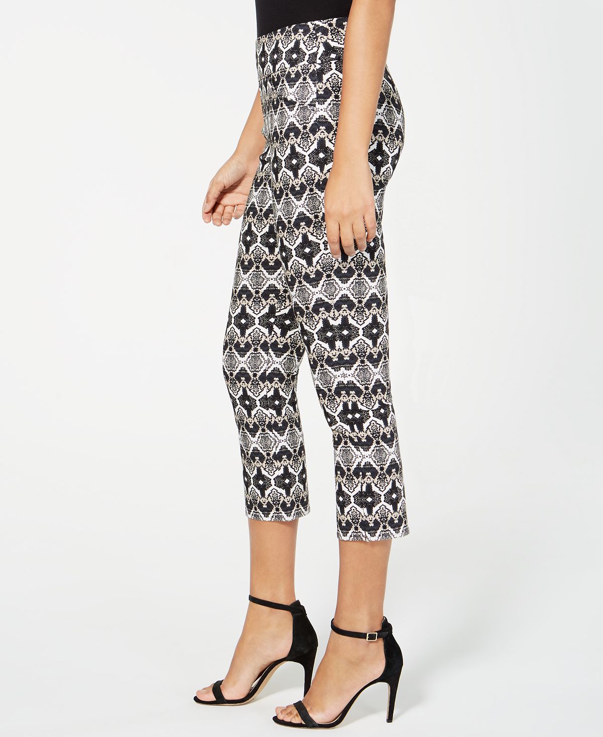 Calça skinny cropped feminina INC Iternational Concepts, preta, tamanho 4, pequena