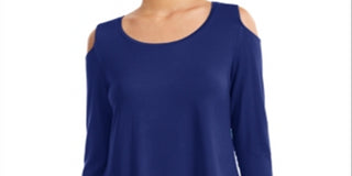 JM Collection Blusa feminina de ombro descoberto azul tamanho GG
