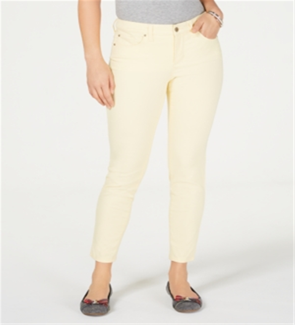 Calça jeans feminina Charter Club Denim Bristol Twill, tamanho 12P, amarela