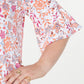 Blusa feminina Charter Club Plus com estampa de outono e manga sino, branca, tamanho 2X