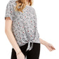 Camiseta Love Tribe Juniors Taco com amarração frontal, cinza, tamanho P