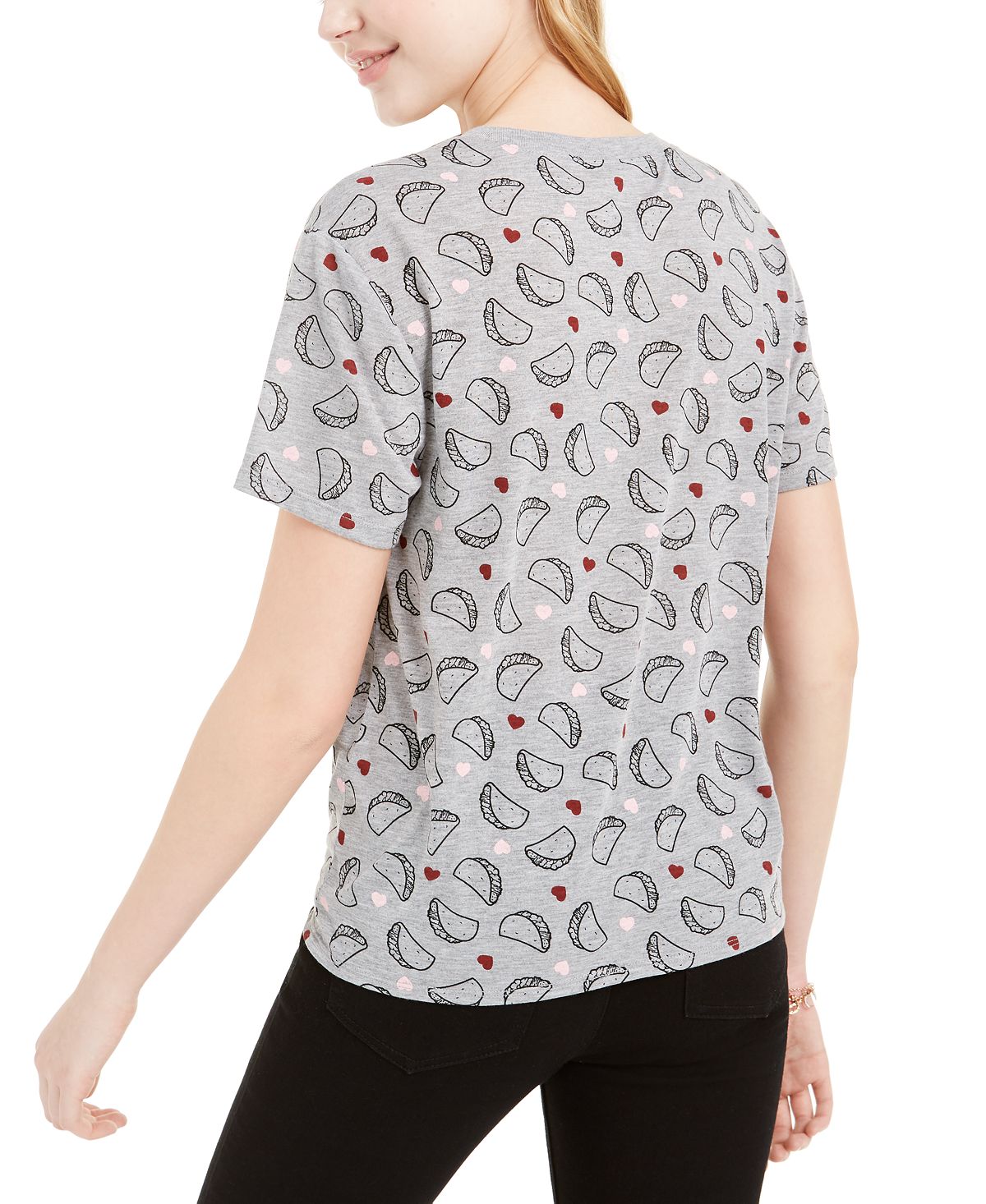 Camiseta Love Tribe Juniors Taco com amarração frontal, cinza, tamanho P