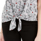 Camiseta Love Tribe Juniors Taco com amarração frontal, cinza, tamanho P