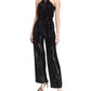 Macacão feminino Michael Kors com lantejoulas e sem mangas, estilo tubo reto, para coquetel, preto, tamanho extragrande