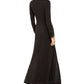 Vestido de noite feminino Calvin Klein com punhos de penas e franzidos, preto, tamanho 12