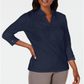 Karen Scott Top Feminino de Algodão com Ilhós Azul Tamanho Médio