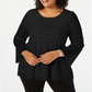 Blusa listrada Alfani feminina preta tamanho 2X