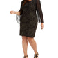 Vestido curto MIDI Plus com detalhes em renda Connected Feminino, preto, tamanho 18W