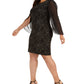 Vestido curto MIDI Plus com detalhes em renda Connected Feminino, preto, tamanho 18W