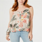 Top feminino estilo &amp; co, estampado, sem mangas, alto e baixo, marrom, tamanho extrapequeno